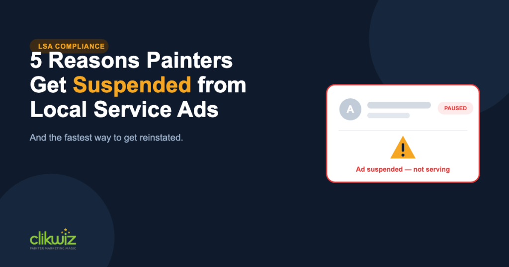 5 reasons painting contractors get suspended from Local Service Ads